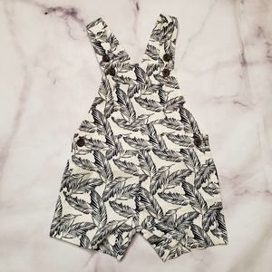 IZOD black & white palm leaves baby overalls
